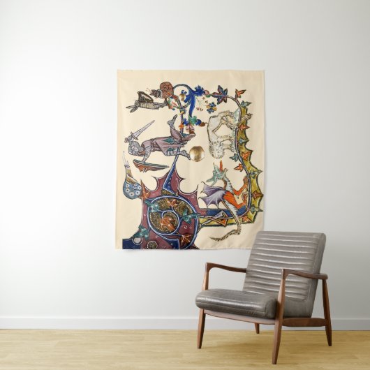 MEDIEVENT BESTIARY WAR Snail vs Knight ,Dragon.Lio Wandteppich (Beispiel)