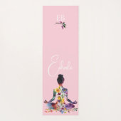 Medikation für Frauen in Wasserfarben Monogramm Yogamatte (Rückseite)