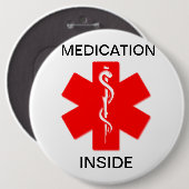 Medikation innerhalb des medizinischen wachsamen button (Vorne & Hinten)