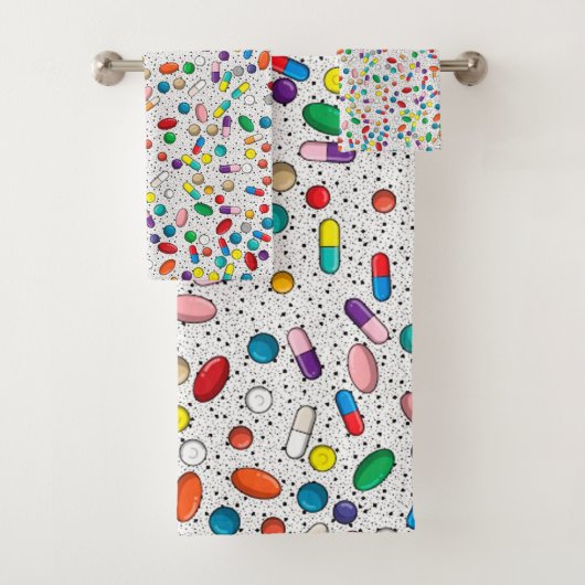 Medikation Krankenpflege Ärztliche Pille Design Badhandtuch Set (Insitu)