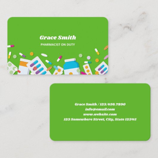 Medikation Visitenkarte (Vorne/Hinten)