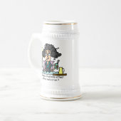 Medikations-Nebenwirkungs-dunkles Haar Bierglas (Vorderseite Links)