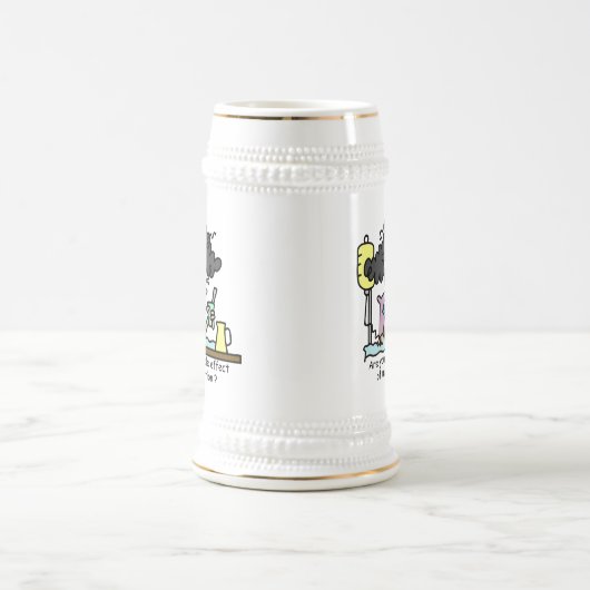 Medikations-Nebenwirkungs-dunkles Haar Bierglas (Mittel)