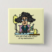 Medikations-Nebenwirkungs-dunkles Haar Button (Vorderseite)