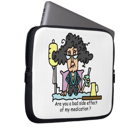 Medikations-Nebenwirkungs-dunkles Haar Laptopschutzhülle (Vorne Rechts)