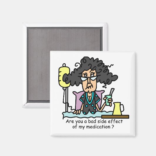 Medikations-Nebenwirkungs-dunkles Haar Magnet (Vorderseite/Rückseite)