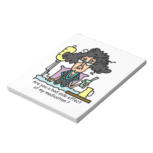 Medikations-Nebenwirkungs-dunkles Haar Notizblock (Rotiert)