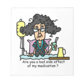 Medikations-Nebenwirkungs-dunkles Haar Notizblock (Vorderseite)