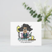 Medikations-Nebenwirkungs-dunkles Haar Postkarte (Stehend Vorderseite)