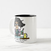 Medikations-Nebenwirkungs-dunkles Haar Zweifarbige Tasse (Vorderseite Links)