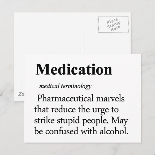 Medikationsdefinition Postkarte (Vorne/Hinten)