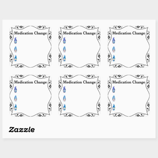 Medikationswechsel Gesundheitsblatt Quadratischer Aufkleber (Blatt)