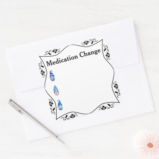 Medikationswechsel Gesundheitsblatt Quadratischer Aufkleber (Umschlag)