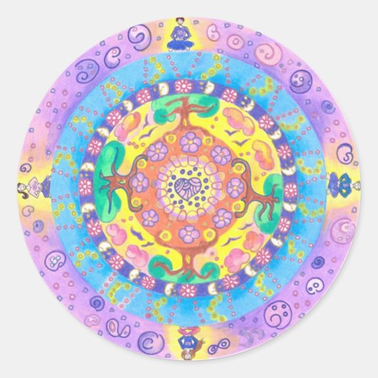 Medilludesign - Mandala Meditation Runder Aufkleber (Vorderseite)