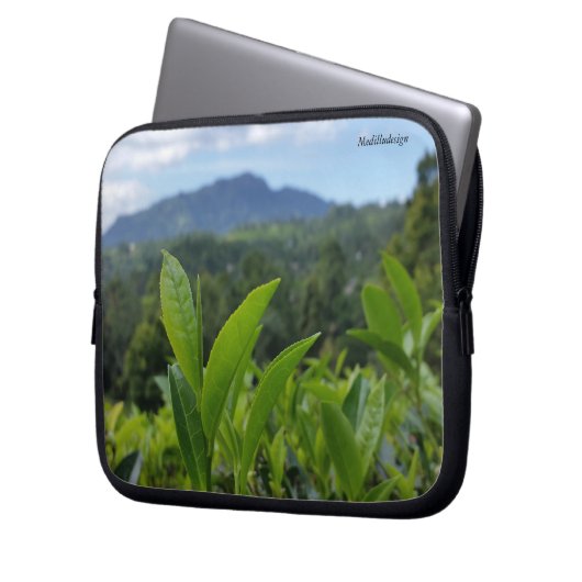Medilludesign - Teeblätter Laptopschutzhülle (Vorderseite Links)