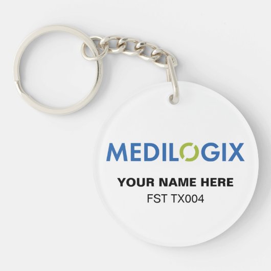 MEDILOGIX Keychain Round Add Text Schlüsselanhänger (Vorderseite)