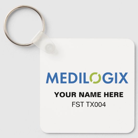 MEDILOGIX Keychain Square Add Text Schlüsselanhänger (Vorderseite)