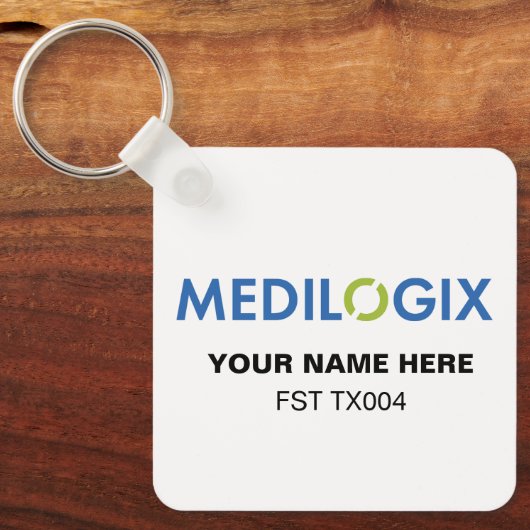 MEDILOGIX Keychain Square Add Text Schlüsselanhänger (Vorderseite)