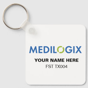 MEDILOGIX Schlüsselanhänger Quadrat Text hinzufüge