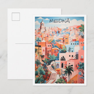 Medina Saudi-Arabien Vintage-Reise Kunst Postkarte