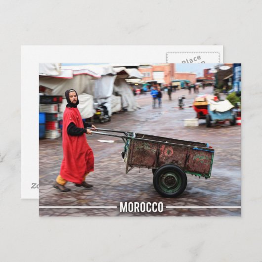 Medina von Marrakesch - Marrakesch Souk, Marokko Postkarte (Vorne/Hinten)