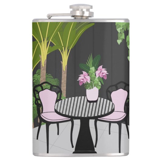 Medinilla Garden Courtyard Flachmann (Vorderseite)