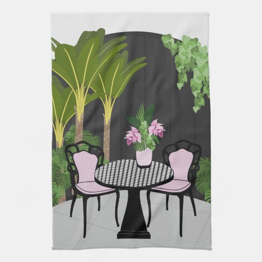 Medinilla Garden Courtyard Geschirrtuch (Vertikal)