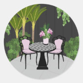 Medinilla Garden Courtyard Runder Aufkleber (Vorderseite)