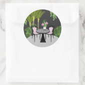 Medinilla Garden Courtyard Runder Aufkleber (Tasche)