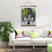 Medinilla Garden Courtyard Wandteppich Mit Holzrahmen