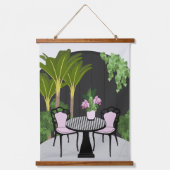 Medinilla Garden Courtyard Wandteppich Mit Holzrahmen (Vorderseite)