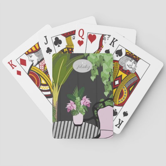 Medinilla Table Center Courtyard Monogram Spielkarten (Rückseite)