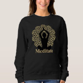 Meditat Silhouette Spirituelle Grafik Sweatshirt (Vorderseite)