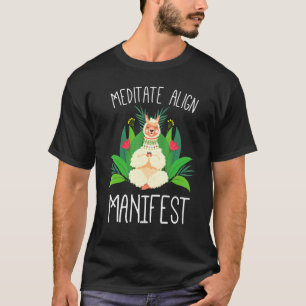 Meditate Aligation Manifest Niedlich Llama Doing Y T-Shirt