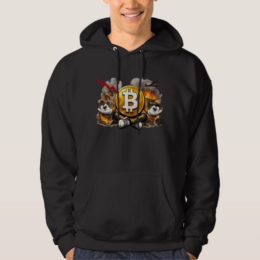 Meditating Bitcoin Calm Through Chaos Crypto Hoodie (Vorderseite)