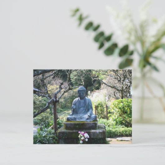 Meditating Buddha statue Postkarte (Stehend Vorderseite)