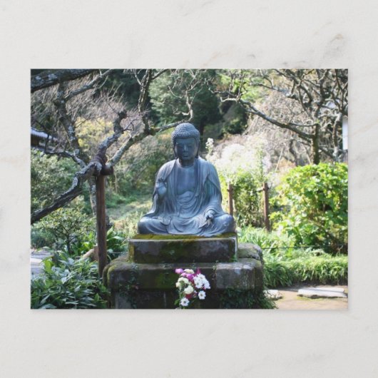 Meditating Buddha statue Postkarte (Vorderseite)