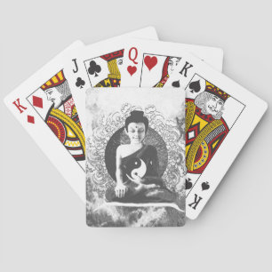 Meditating Buddha with Yin Yang Spielkarten