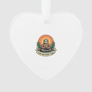 Meditating Faultier Vintage Entspannter Humor Desi Ornament