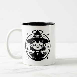 Meditating Hexen-Kreis Halloween-Tasse Zweiseiti Zweifarbige Tasse