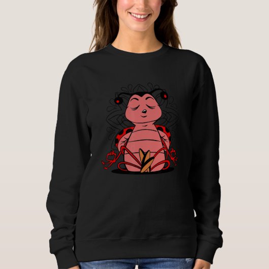 Meditating Ladybug doing yoga for meditation and m Sweatshirt (Vorderseite)