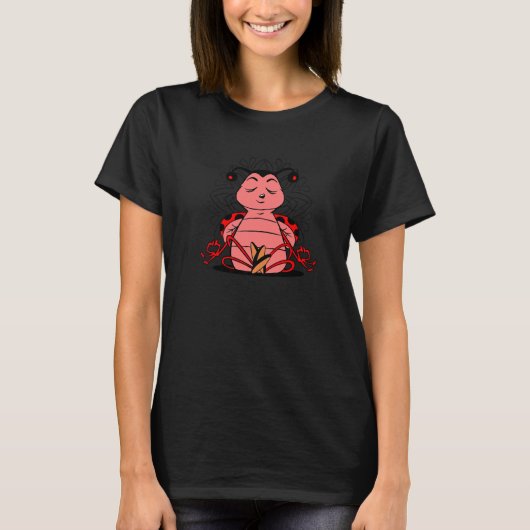 Meditating Ladybug doing yoga for meditation and m T-Shirt (Vorderseite)