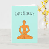 Meditating Mannequin Birthday Card Karte (Gelbe Blume)