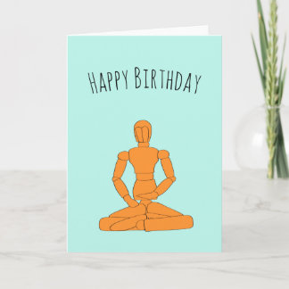 Meditating Mannequin Birthday Card Karte