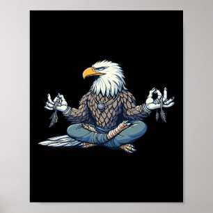 Meditation Adler Yoga Pose Entspannendes Tier Poster