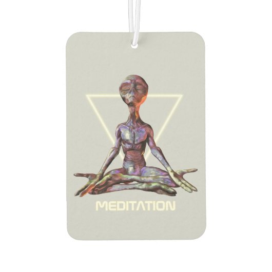 Meditation. Alien in ruhiger Pose Autolufterfrischer (Rückseite)