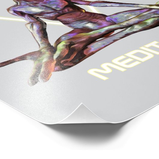 Meditation. Alien in ruhiger Pose Fotodruck (Ecke)