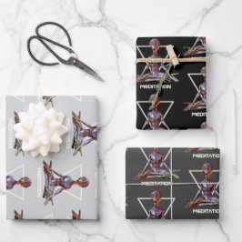 Meditation. Alien in ruhiger Pose Geschenkpapier Set