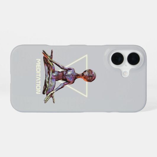 Meditation. Alien in ruhiger Pose iPhone 16 Hülle (Rückseite (Horizontal))