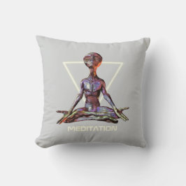 Meditation. Alien in ruhiger Pose Kissen